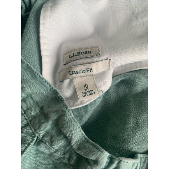 LL Bean Green Linen Classic Fit Pants Women’s Size 10 - Picture 3 of 5